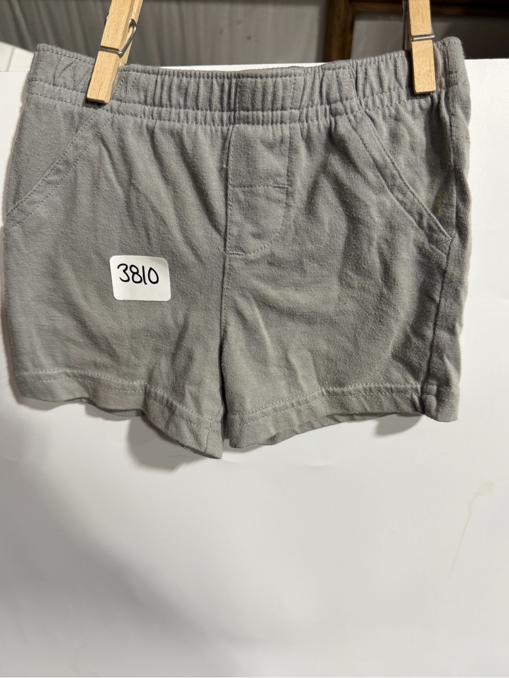 #3810-Small Wonders Gray Elastic-Waist Knit Shorts